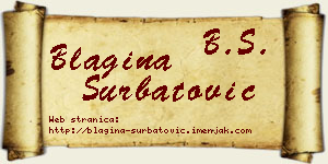 Blagina Šurbatović vizit kartica